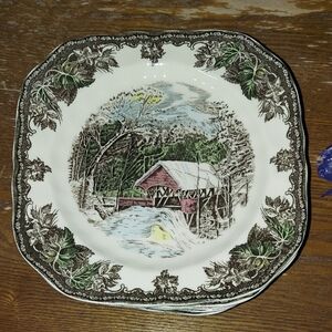 Scenic Bridge Design Square Plate